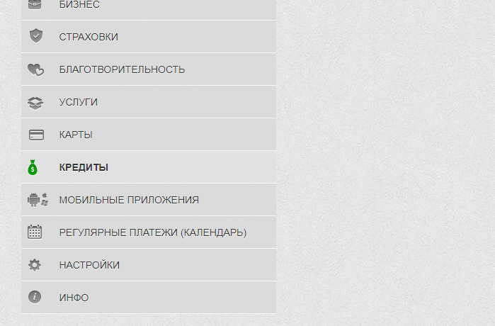 Розділ «Кредити» у Приват24